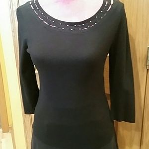 Black sweater with pearl detailing